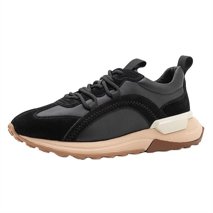 Black Color Sport Shoes Flat Sneakers Unisex Men Casual Custom Shoes Men PU Leather with Logo
