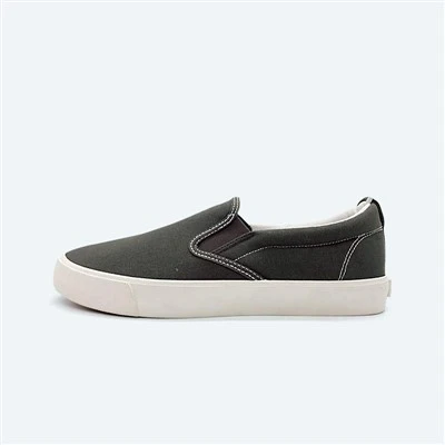 Schwarz Canvas Schuhe Damen Slip On
