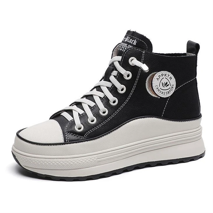 Winter Cowhide Padded Fashion Sneakers
